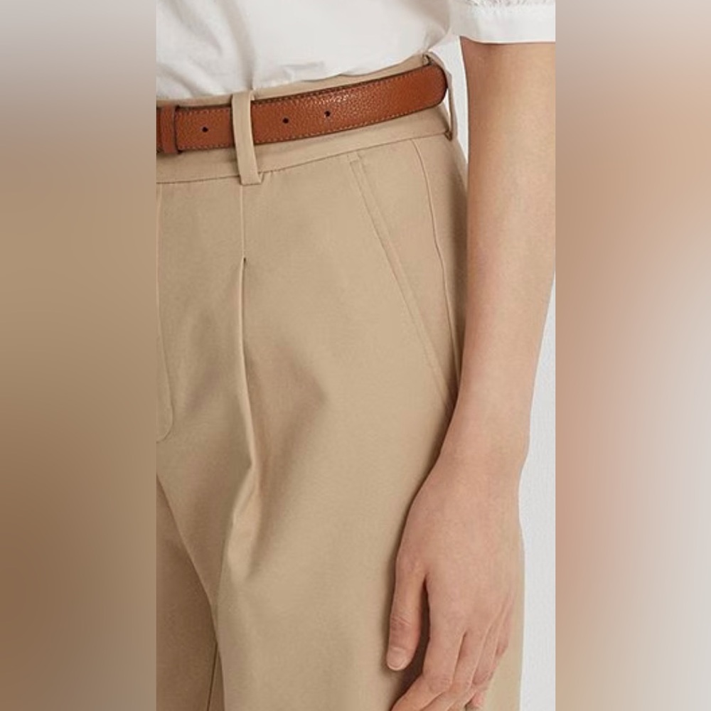 Lauren Ralph Lauren Double-Faced Stretch Cotton Ankle Pants - Picture 4 of 5